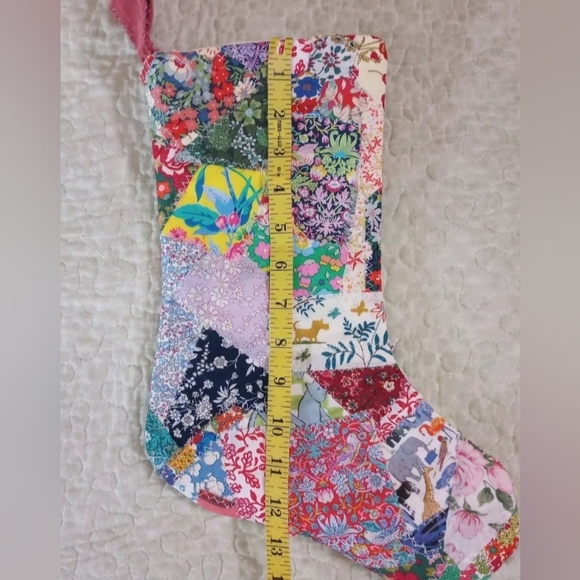 Liberty Art Fabric Tana Lawn Patchwork Quilted Christmas Stocking Bespoke OOAK - Picture 14 of 14
